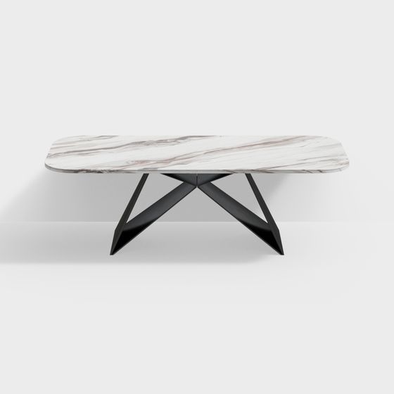 Elegant Marble Dining Table 3D model