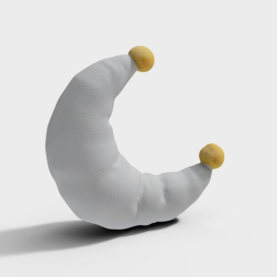 Crescent Moon Pillow 3D model for Creative Projects