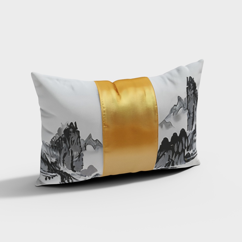 Cuscino paesaggistico rettangolare in stile neo-cinese