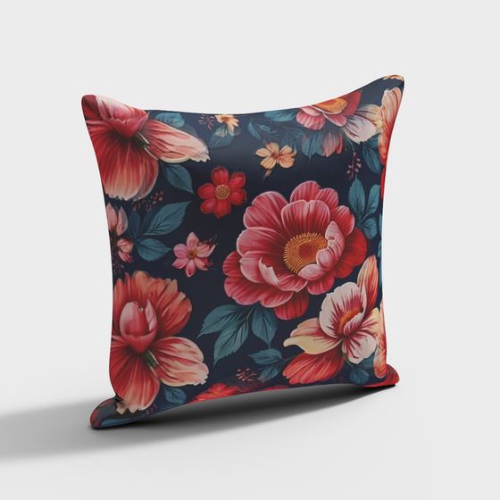 Cojín de flores extremadamente ornamentado 3