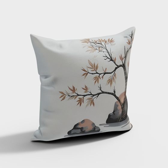 Fallen Leaves Tree Pillow Cover 3D model