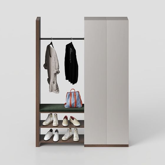 Modern Low-Poly Wardrobe 3D model