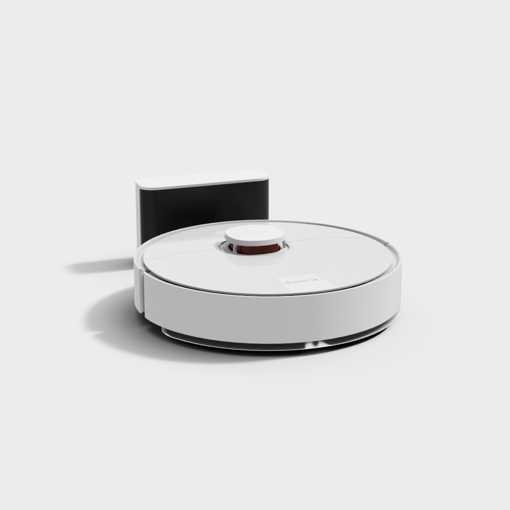 Minimalist Smart Vacuum Robot 3D Model – Futuristic Design