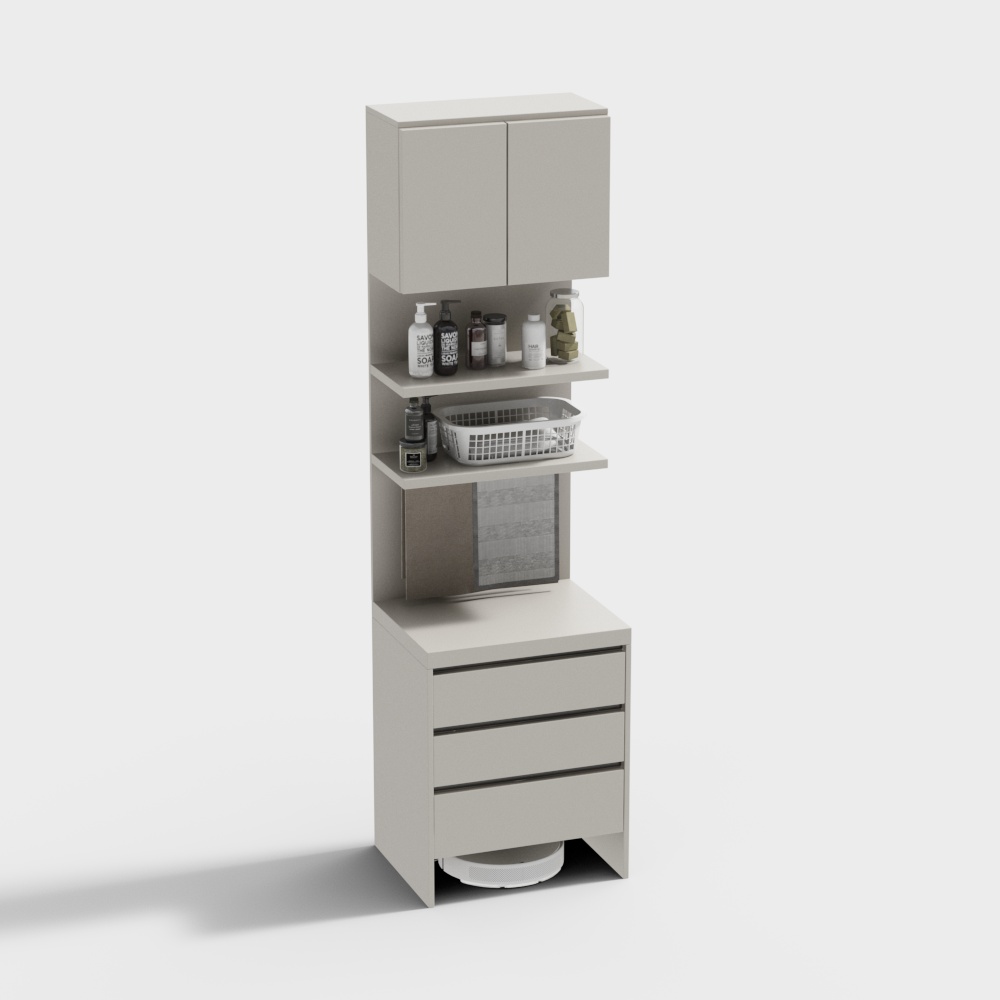 Modern Minimalist Bathroom Storage Cabinet 3D model