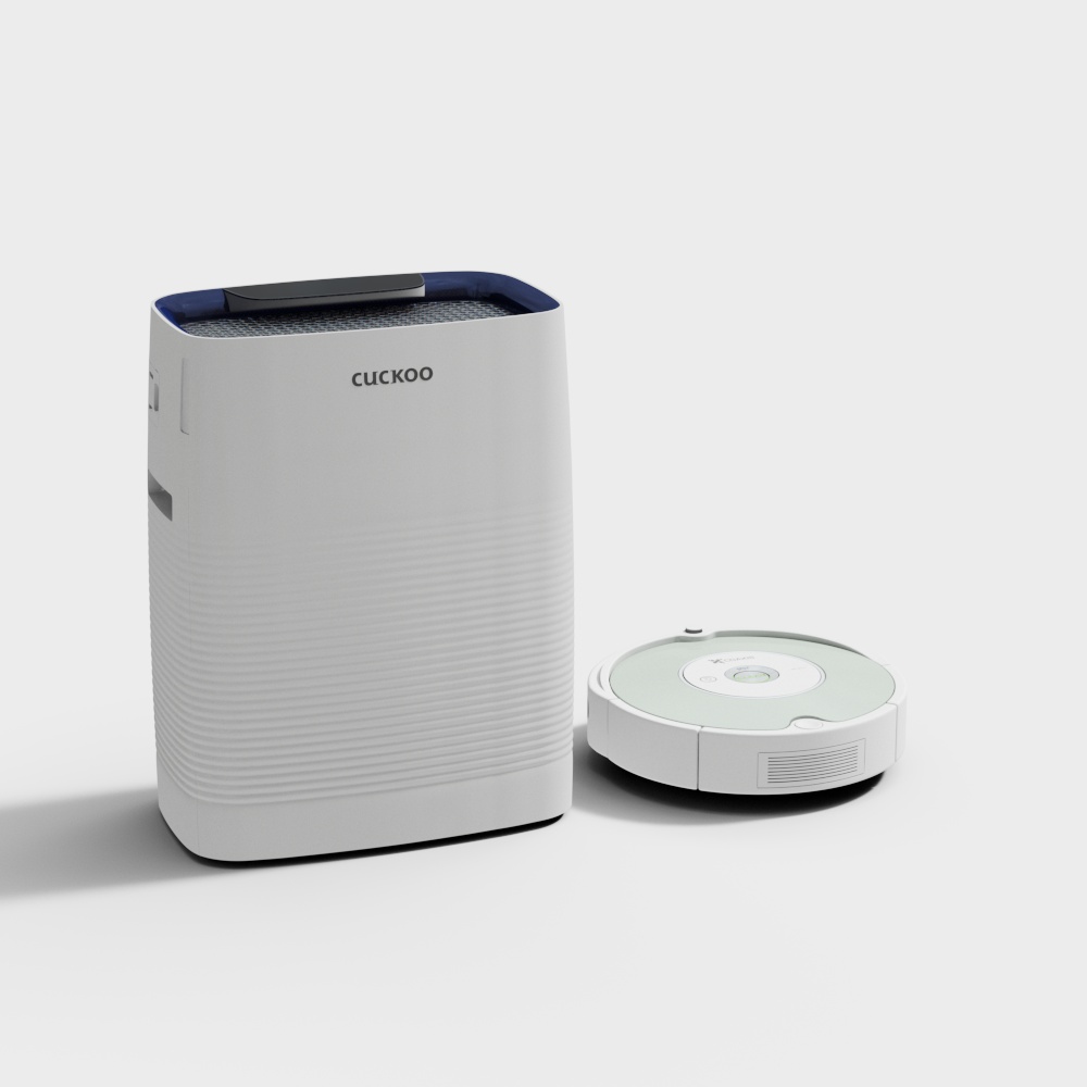 Air Purifier and Robot Vacuum 3D model