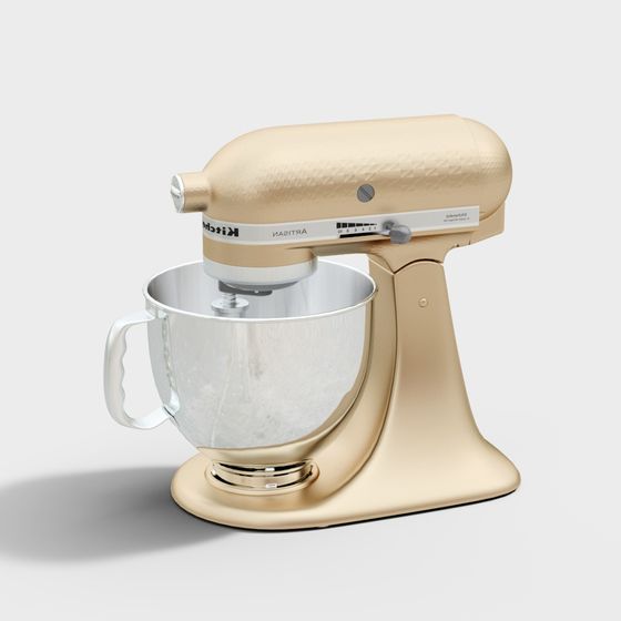 Elegant Gold Blender 3D Model for Kitchen Designs