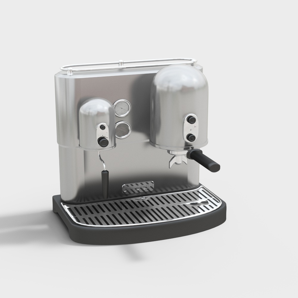Stylish 3D Coffee Machine Model – Minimalist Silver Design