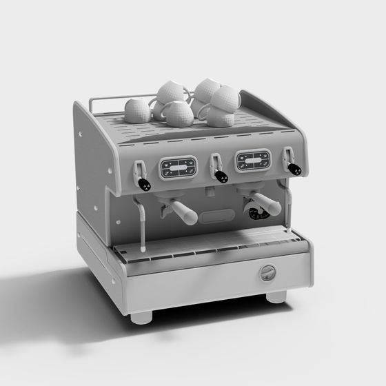 Low-Polygon Italian Coffee Machine 3D model