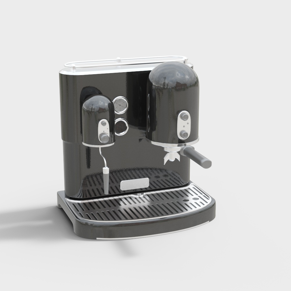Elegant Italian Coffee Machine 3D Model – Classic Design