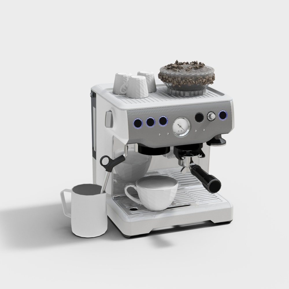 Stylish Low-Poly Coffee Machine 3D model