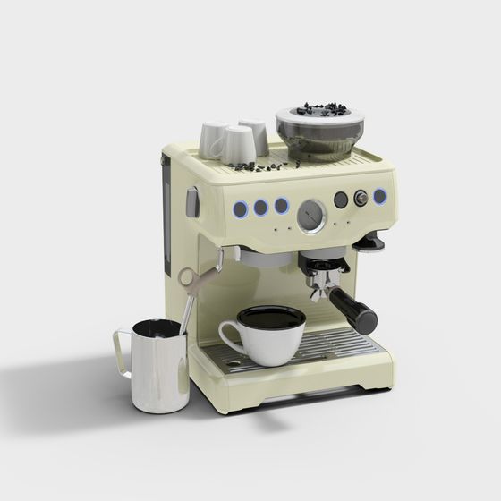 Chic Coffee Maker 3D Model in Beige