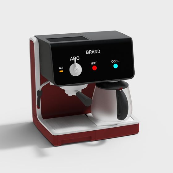 Low-Poly Modern Coffee Machine 3D model