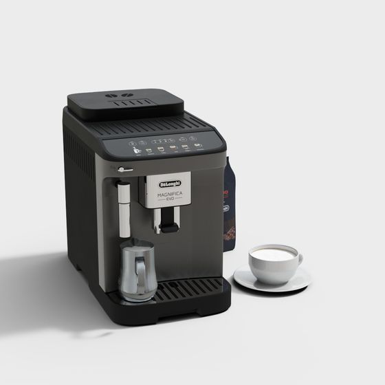 Modern Beverage Shop Coffee Maker 3D Model in Black Finish