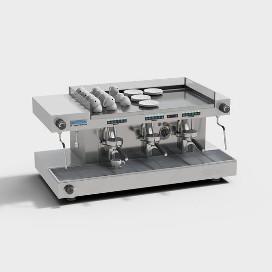 Stylish Low-Poly Espresso Machine 3D model