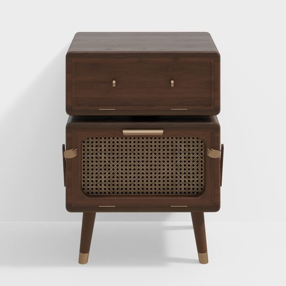 Tavolino Laterale Antico in Bambù Intrecciato a Forma di Robot