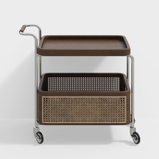 Stylish 3D Model Tea Cart for Diverse Creative Spaces