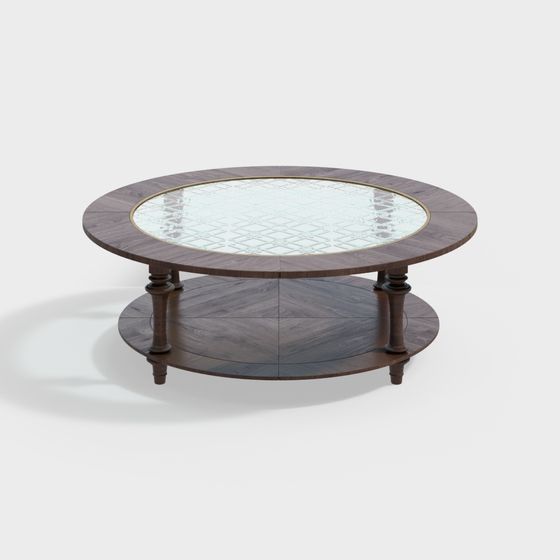 Vintage Round Table 3D model