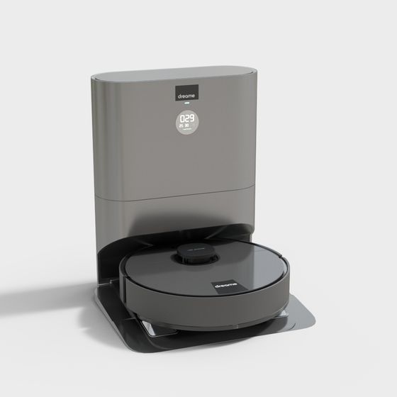 Sweeping Robot 3D Model in Black