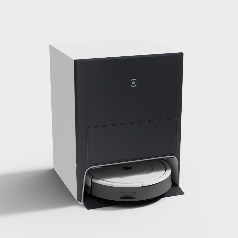 Stylish Smart Vacuum Robot 3D Model – Minimalist Tech