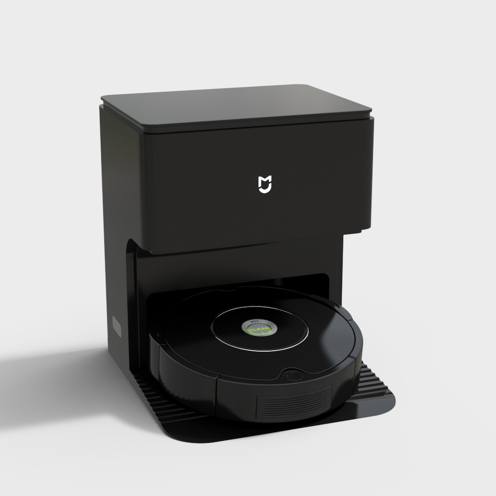 Smart Robotic Vacuum Cleaner 3D Model – Low-Poly Tech Design