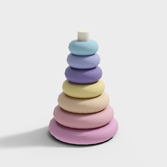 Rainbow Stacked Tower 3D model