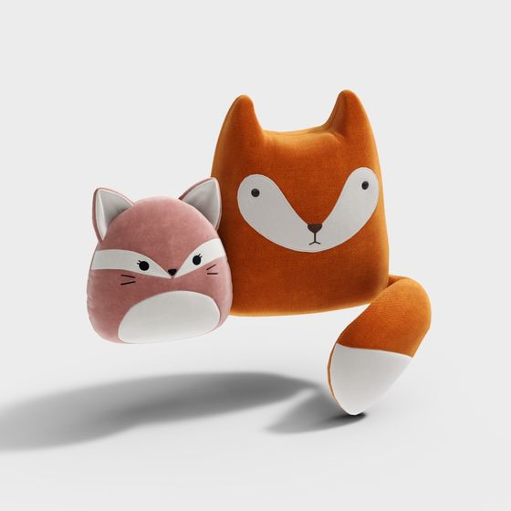 Cute Fox Plush Toy 3D Model for Creative Projects