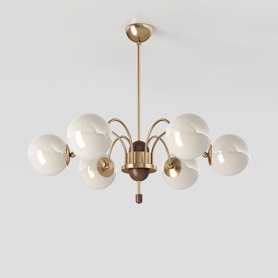 Elegant Low-Poly Chandelier 3D model