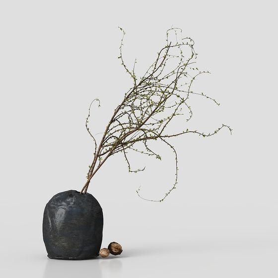 Vibrant Tree Branch 3D model for Creative Projects