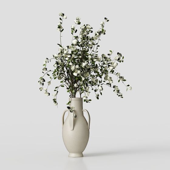 Graceful Low-Polygon Vase 3D model for Artistic Spaces