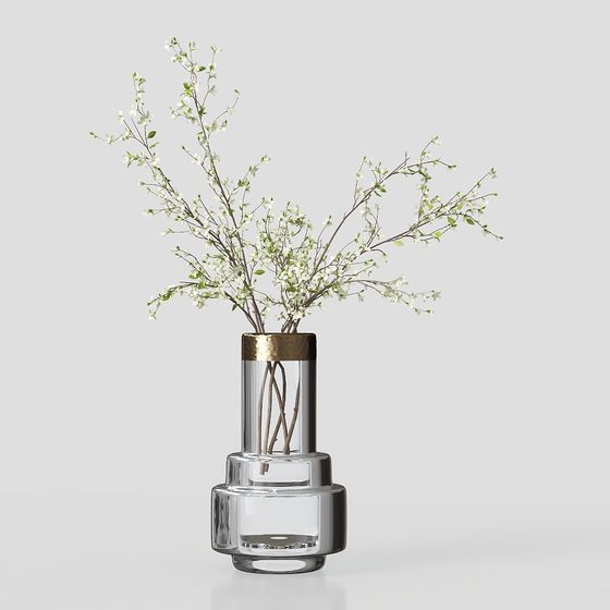 Elegant Glass Vase 3D model