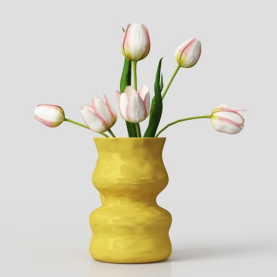 Vibrant Tulip Vase 3D model