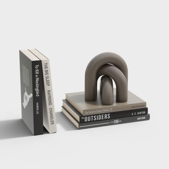 Artistic Low-Poly Bookshelf 3D model Design