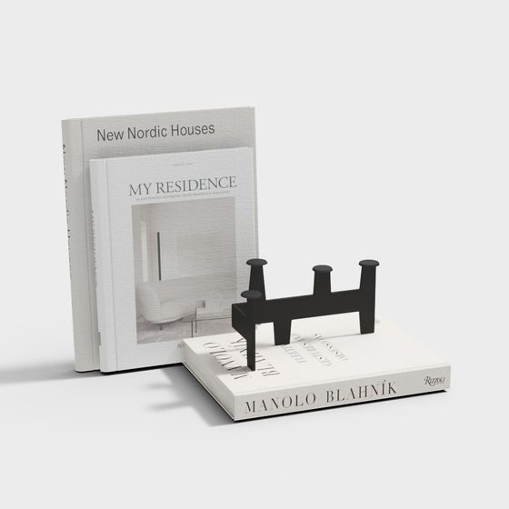Modern Minimalist 3D Bookshelf Model