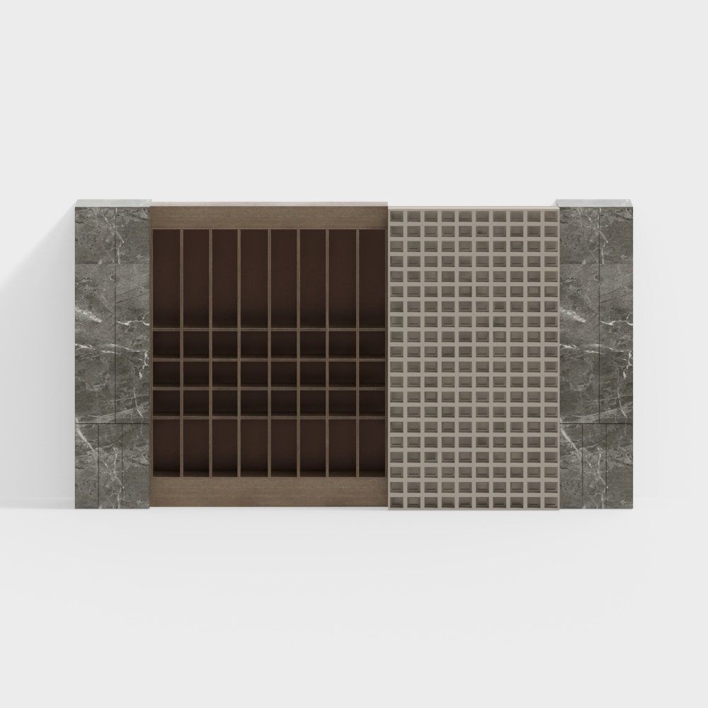 Traditional Chinese Tea Room Background Storage Cabinet