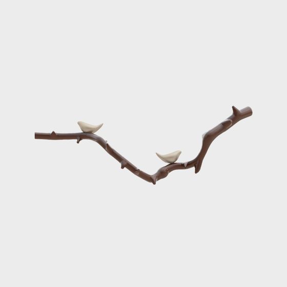 Branch and Bird 3D Model in Nature