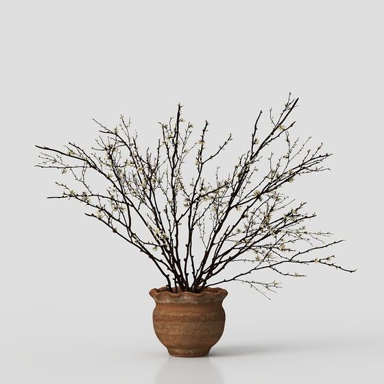 Detailed Low-Poly 3D Model of a Vibrant Plant