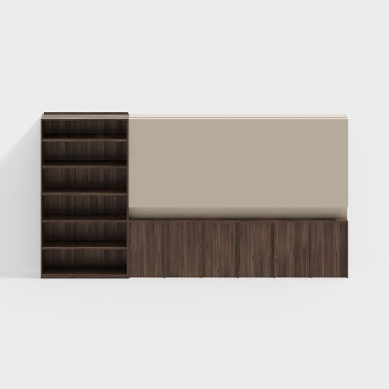 Urban Bookshelf Low-Poly 3D model