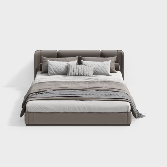 Stylish 3D Bed Model for Modern Homes