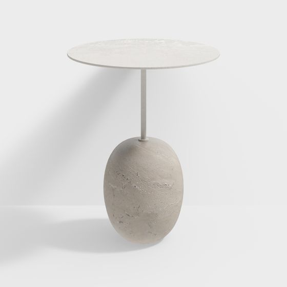 Elegant Concrete Round Table 3D Model