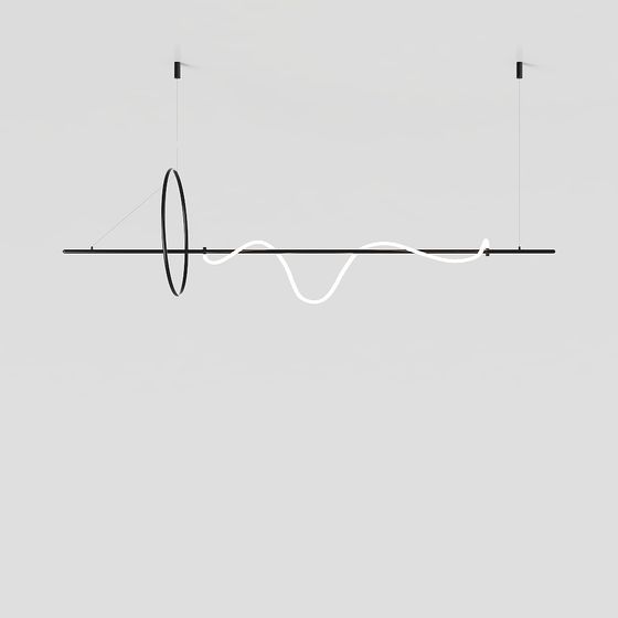 Suspended Ring Minimalist Chandelier 3D model