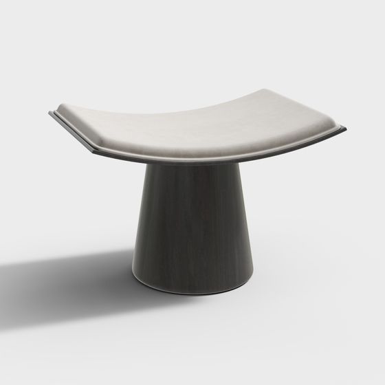 Stylish Curved Seat 3D model for Modern Interiors