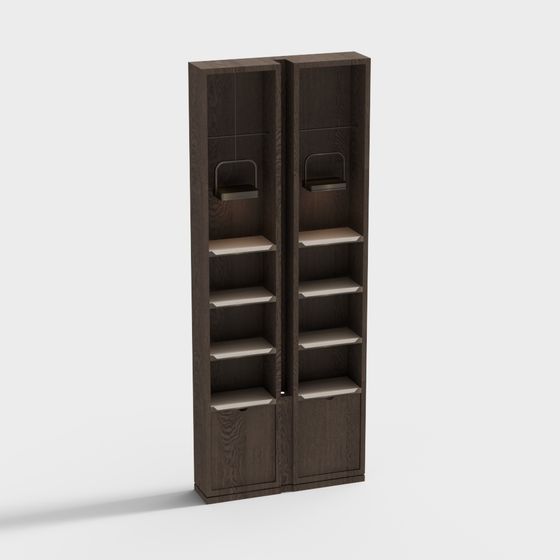 Elegant Low-Poly Bookshelf 3D model