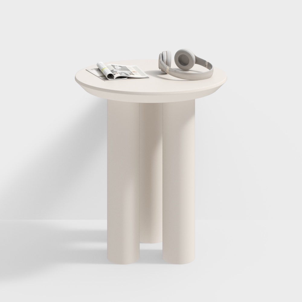 Современный белый круглый столик на трех ножках