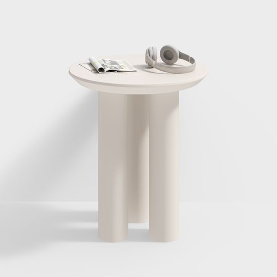 Современный белый круглый столик на трех ножках