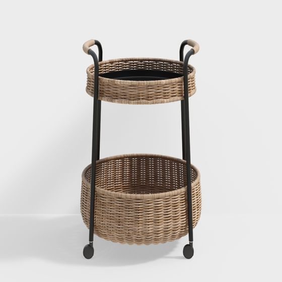 Rattan Bar Cart 3D model