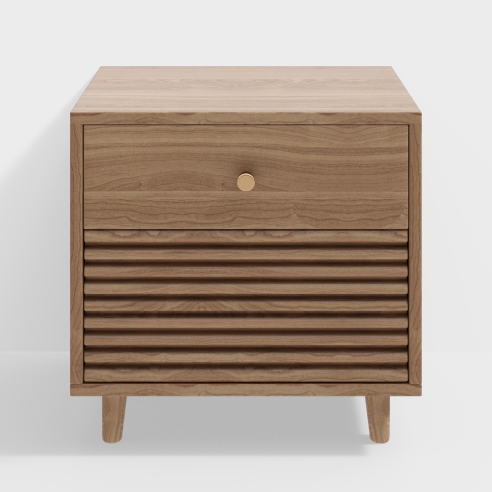 Bàn bên gỗ đặc vuông hiện đại