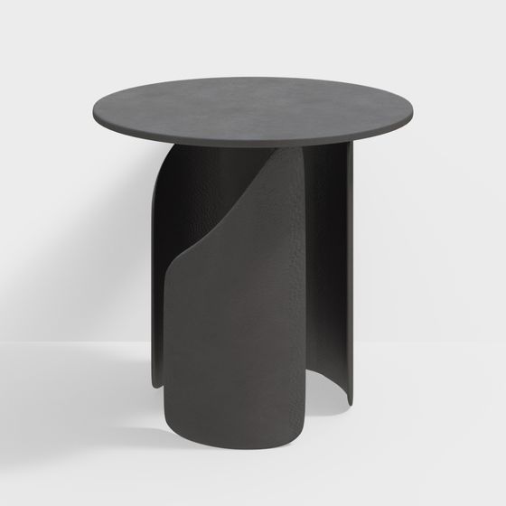 Streamlined Table Streamlined Side Table 3D Model – Minimalist Gray Design