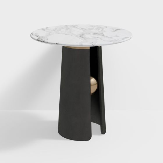 Elegant Marble Round Table 3D model