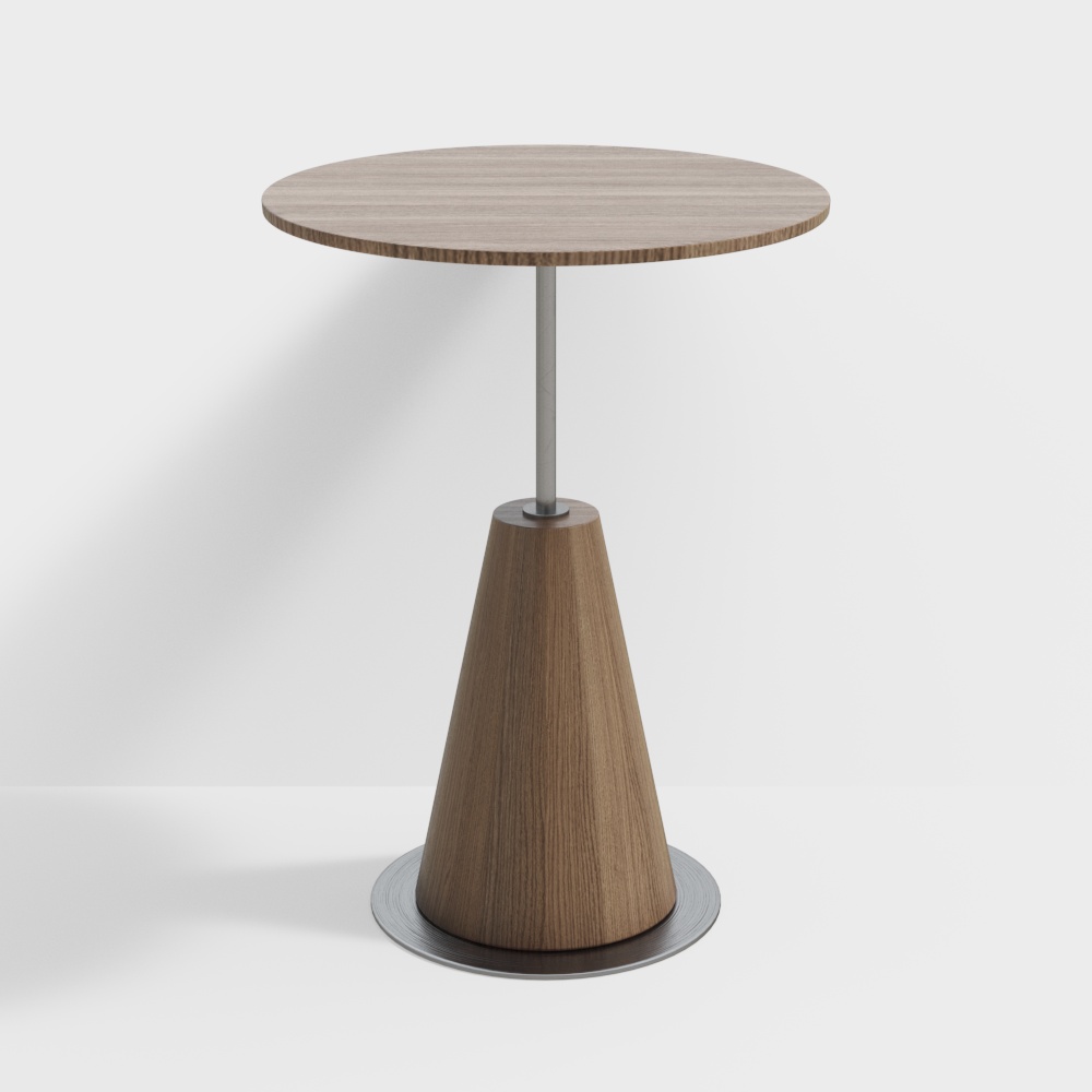 Modern Antique Solid Wood Round Side Table