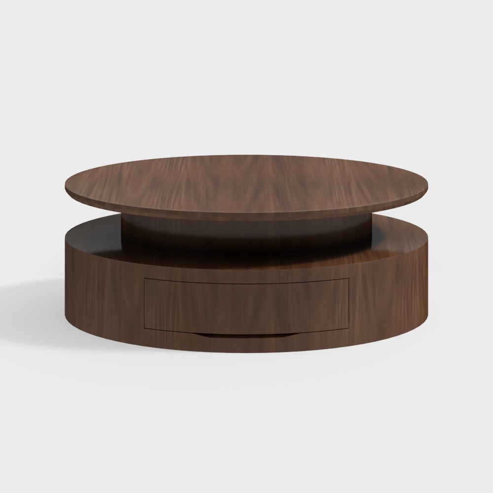 Modern Walnut Elliptical Coffee Table